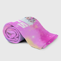 Плед флисовый BTS розовый фон со вспышками, цвет: 3D-велсофт — фото 2