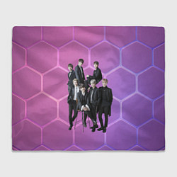 Плед флисовый BTS розовые соты, цвет: 3D-велсофт