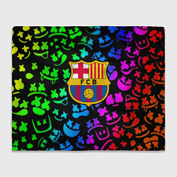 Плед флисовый Барселона x Маршмэллоу неоновый градиент, цвет: 3D-велсофт