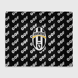 Плед флисовый Juventus off pattern, цвет: 3D-велсофт