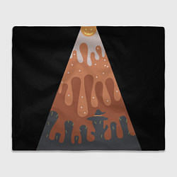 Плед флисовый Хэллоуин в тыквенном латте, цвет: 3D-велсофт