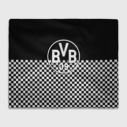 Плед флисовый Borussia шахматная клетка, цвет: 3D-велсофт