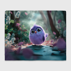 Плед флисовый Круглый удивленный птенец, цвет: 3D-велсофт