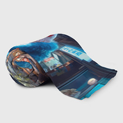 Плед флисовый Петух в голубой шубе, цвет: 3D-велсофт — фото 2