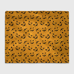 Плед флисовый Страшно веселый паттерн на Halloween, цвет: 3D-велсофт