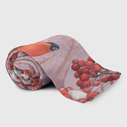 Плед флисовый Снегирь и зимние ягоды, цвет: 3D-велсофт — фото 2