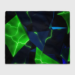 Плед флисовый Neon tile green, цвет: 3D-велсофт