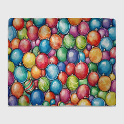 Плед флисовый Россыпь новогодних шаров, цвет: 3D-велсофт