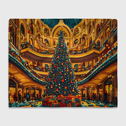 Плед флисовый Московская новогодняя елка, цвет: 3D-велсофт