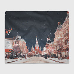Плед флисовый Праздничная ночь в Москве, цвет: 3D-велсофт