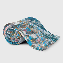 Плед флисовый Новогодняя деревушка в горах, цвет: 3D-велсофт — фото 2