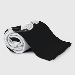 Плед флисовый Реал Мадрид черно белые краски, цвет: 3D-велсофт — фото 2