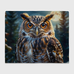 Плед флисовый Лунная сова в лесу, цвет: 3D-велсофт