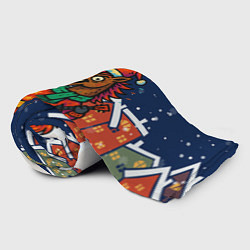 Плед флисовый Скачем в 2026 - лошадь с балалайкой, цвет: 3D-велсофт — фото 2