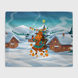 Плед флисовый Лошадь в национальном костюме, цвет: 3D-велсофт