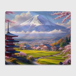 Плед Сакура у подножия Фудзиямы