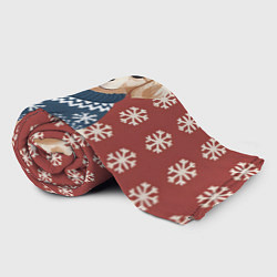 Плед флисовый Новогодний ретривер, цвет: 3D-велсофт — фото 2