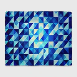 Плед флисовый Синяя геометрия, цвет: 3D-велсофт