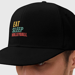 Кепка-снепбек Eat - Sleep - Volleyball, цвет: черный