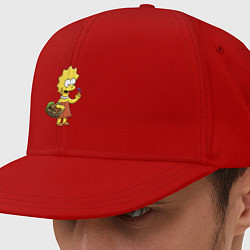 Кепка-снепбек Lisa Simpson с гусеницей на даче, цвет: красный