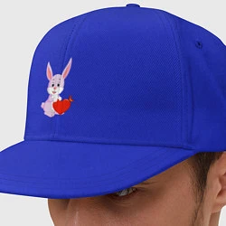 Кепка-снепбек Кролик с сердцем, цвет: синий