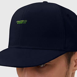 Кепка-снепбек Counter strike 2 green logo, цвет: тёмно-синий