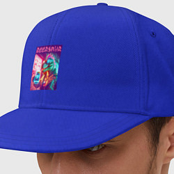 Кепка-снепбек Cool dude Dino with a mug of beer - ai art, цвет: синий