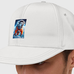 Кепка-снепбек Далматинец бравый космонавт - нейроарт фантазия, цвет: белый