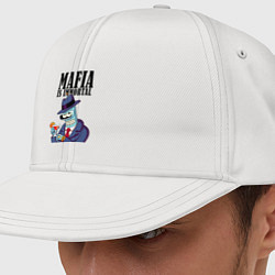 Кепка-снепбек Мафиози Бендер - мафия бессмертна мем, цвет: белый
