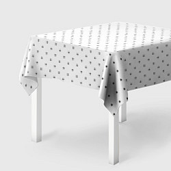 Скатерть для стола Сердечки черные на белом, цвет: 3D-принт — фото 2