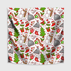 Скатерть для стола Новогодний фон, цвет: 3D-принт