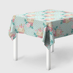 Скатерть для стола Милые Единороги - девочки, цвет: 3D-принт — фото 2