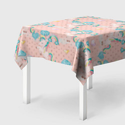Скатерть для стола Единороги из паттерна, цвет: 3D-принт — фото 2