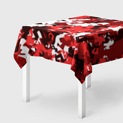 Скатерть для стола Красно-белый камуфляж, цвет: 3D-принт — фото 2