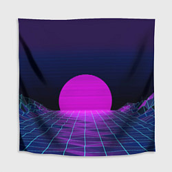 Скатерть для стола Закат розового солнца Vaporwave Психоделика, цвет: 3D-принт