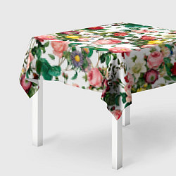 Скатерть для стола Узор из летних роз Summer Roses Pattern, цвет: 3D-принт — фото 2