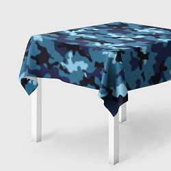 Скатерть для стола Камуфляж Тёмно-Синий Camouflage Dark-Blue, цвет: 3D-принт — фото 2
