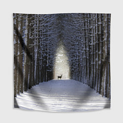 Скатерть для стола Олень в зимнем лесу, цвет: 3D-принт