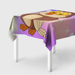 Скатерть для стола Счатливая сова, цвет: 3D-принт — фото 2