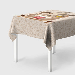 Скатерть для стола Сова с кофе, цвет: 3D-принт — фото 2