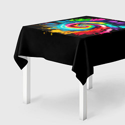 Скатерть для стола Тай-дай разноцветная спираль, цвет: 3D-принт — фото 2