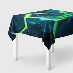 Скатерть для стола Ювентус разлом зеленых плит, цвет: 3D-принт — фото 2