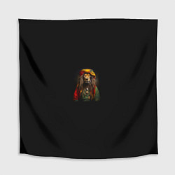 Скатерть для стола Лев хиппи с дредами на черном фоне, цвет: 3D-принт