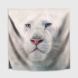 Скатерть для стола Взгляд белого льва, цвет: 3D-принт