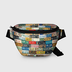 Поясная сумка Автомобильные номера мира, цвет: 3D-принт