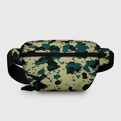 Поясная сумка Камуфляж пиксельный: зеленый/черный / 3D-принт – фото 2