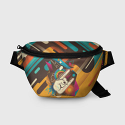 Поясная сумка Ретро-музыка, цвет: 3D-принт