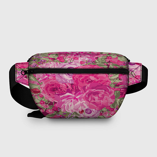 Поясная сумка Black Pink: Abstract Flowers / 3D-принт – фото 2