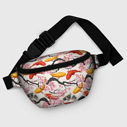 Поясная сумка Карпы кои в сакуре, цвет: 3D-принт — фото 2