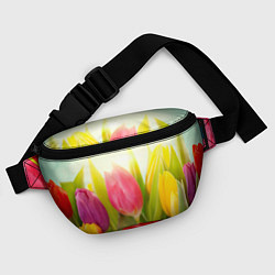 Поясная сумка Цветущие тюльпаны, цвет: 3D-принт — фото 2